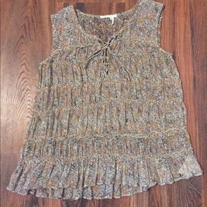 Anthropologie Floral Sleeveless Top